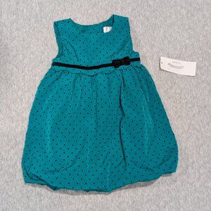 Gymboree Teal Green Bubble Hem Dress 12-18 m